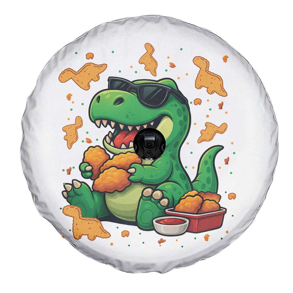 Funny Dinosaur Eating Chicken Nuggets Spare Tire Cover Food Lover Gift TS12 Print Your Wear