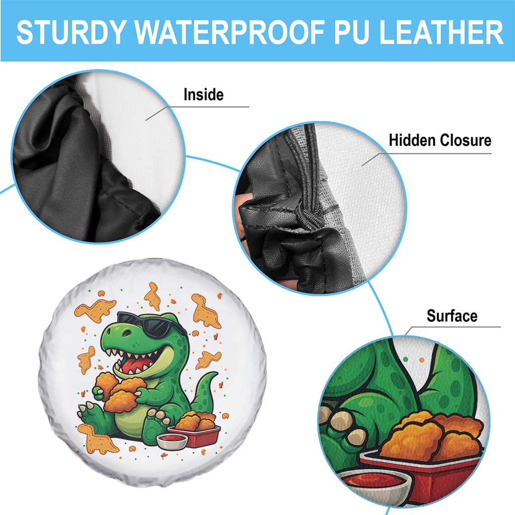 Funny Dinosaur Eating Chicken Nuggets Spare Tire Cover Food Lover Gift TS12 Print Your Wear
