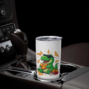 Funny Dinosaur Eating Chicken Nuggets Tumbler Cup Food Lover Gift TS12 Print Your Wear