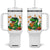 Funny Dinosaur Eating Chicken Nuggets Tumbler With Handle Food Lover Gift TS12 One Size: 40 oz White Print Your Wear
