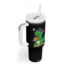 Cute Dinosaur Eating Chicken Nuggets Tumbler With Handle Food Humor Gift TS12 Print Your Wear