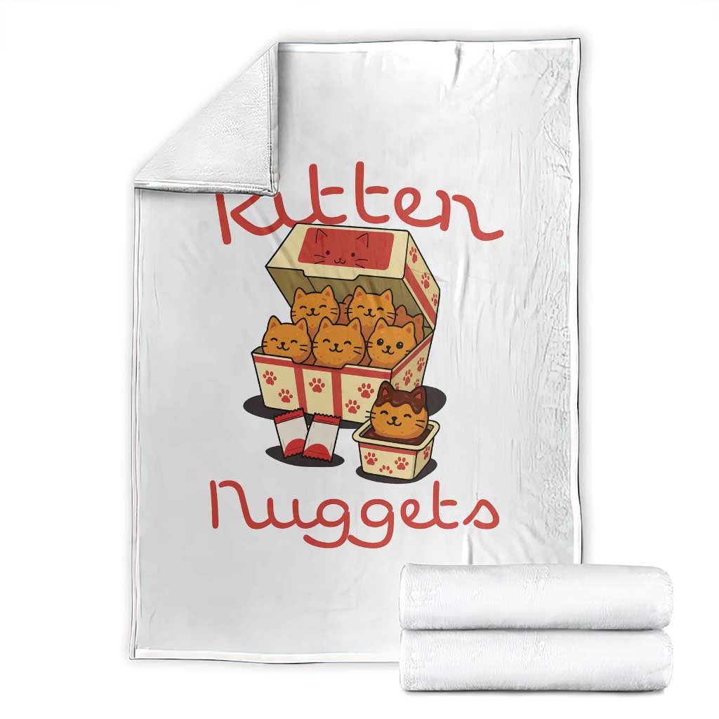 Kitten Nuggets Throw Blanket Funny Cat Lover Gift TS12 White Print Your Wear