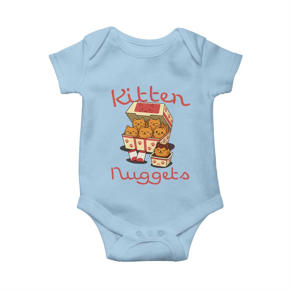 Kitten Nuggets Baby Onesie Funny Cat Lover Gift TS12 Light Blue Print Your Wear