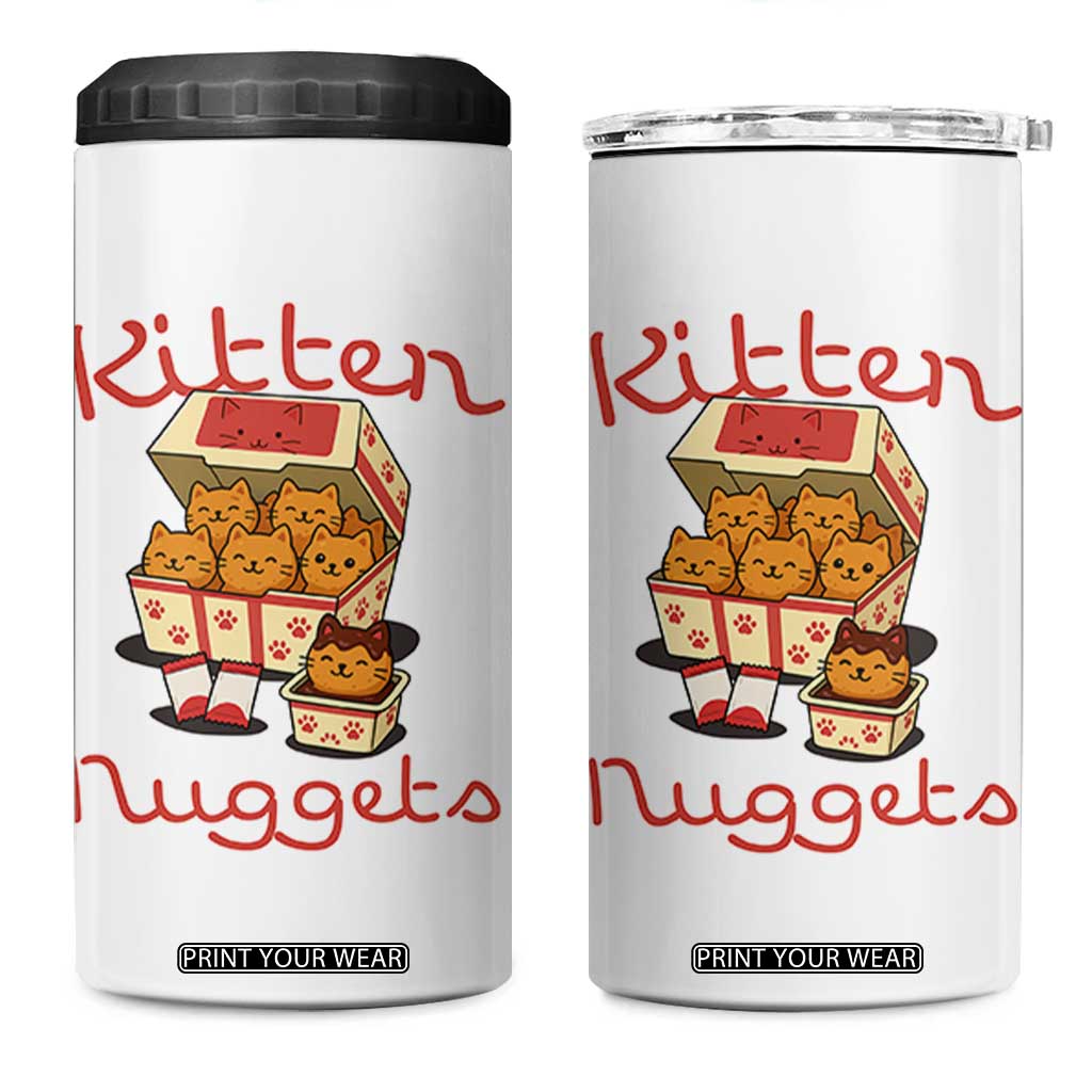 Kitten Nuggets 4 in 1 Can Cooler Tumbler Funny Cat Lover Gift TS12 One Size: 16 oz White Print Your Wear