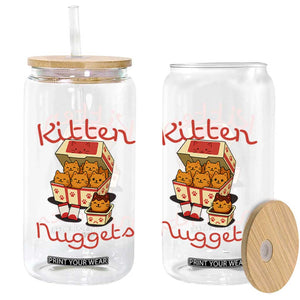 Kitten Nuggets Glass Can Funny Cat Lover Gift TS12 Print Your Wear