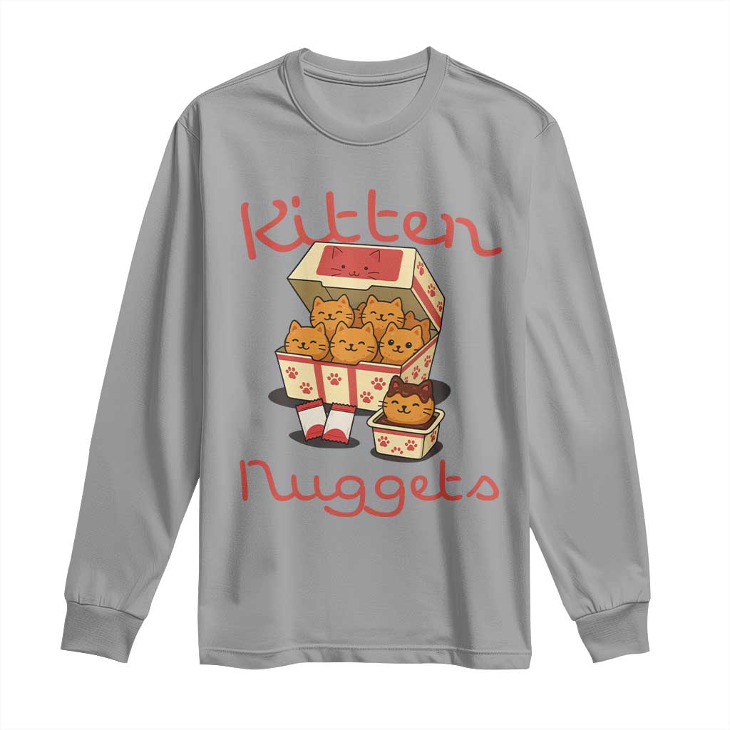 Kitten Nuggets Long Sleeve Shirt Funny Cat Lover Gift TS12 Sport Gray Print Your Wear