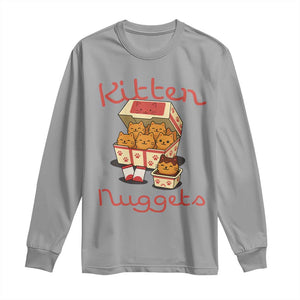 Kitten Nuggets Long Sleeve Shirt Funny Cat Lover Gift TS12 Sport Gray Print Your Wear