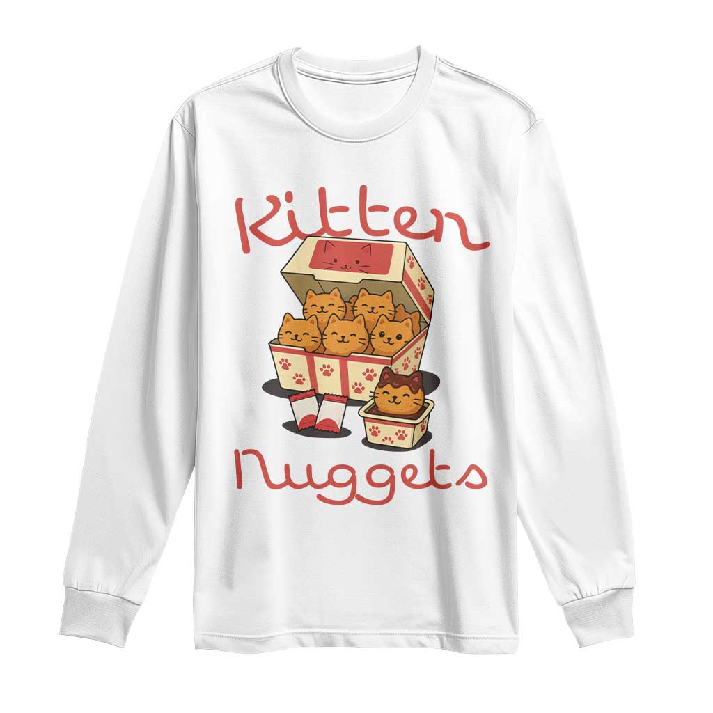 Kitten Nuggets Long Sleeve Shirt Funny Cat Lover Gift TS12 White Print Your Wear