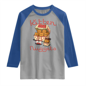 Kitten Nuggets Raglan Shirt Funny Cat Lover Gift TS12 Sport Gray Royal Print Your Wear
