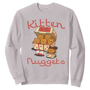 Kitten Nuggets Sweatshirt Funny Cat Lover Gift TS12 Ice Gray Print Your Wear