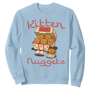 Kitten Nuggets Sweatshirt Funny Cat Lover Gift TS12 Light Blue Print Your Wear