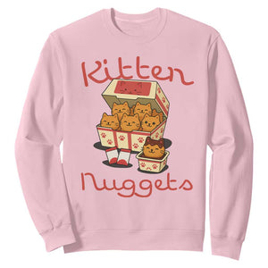 Kitten Nuggets Sweatshirt Funny Cat Lover Gift TS12 Light Pink Print Your Wear