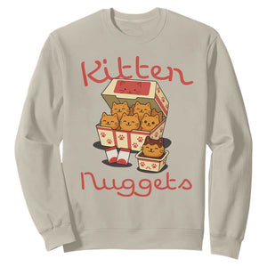 Kitten Nuggets Sweatshirt Funny Cat Lover Gift TS12 Sand Print Your Wear