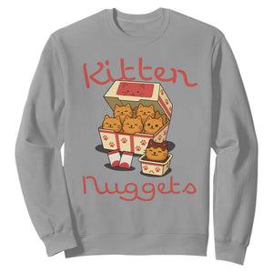 Kitten Nuggets Sweatshirt Funny Cat Lover Gift TS12 Sport Gray Print Your Wear