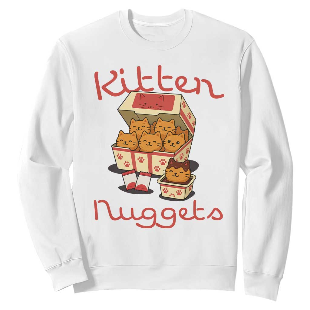 Kitten Nuggets Sweatshirt Funny Cat Lover Gift TS12 White Print Your Wear