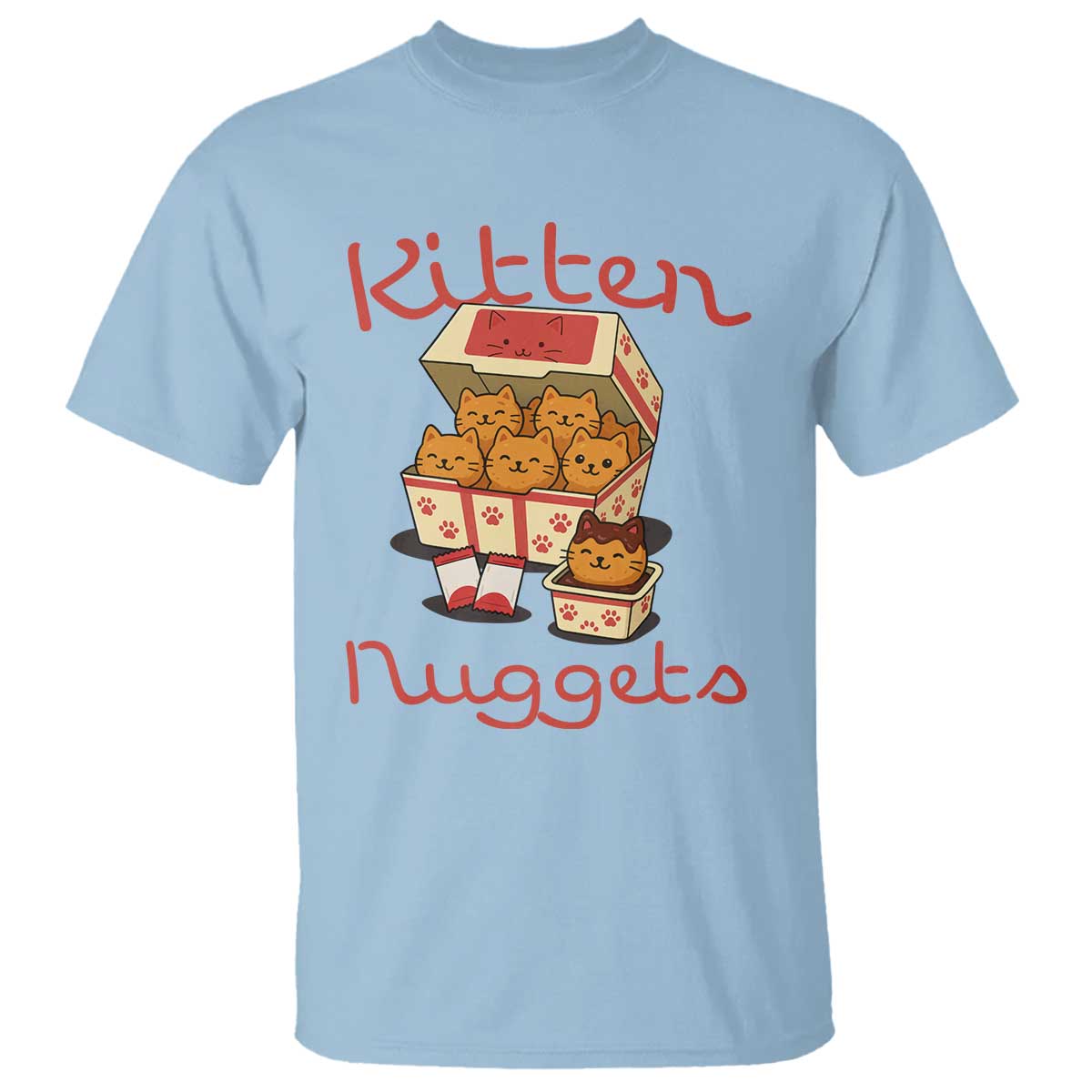 Kitten Nuggets T Shirt Funny Cat Lover Gift TS12 Light Blue Print Your Wear