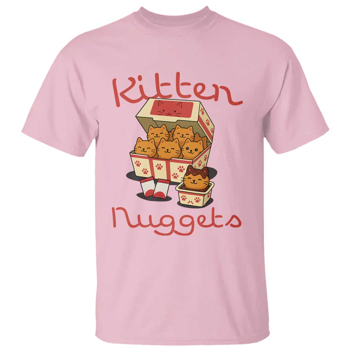 Kitten Nuggets T Shirt Funny Cat Lover Gift TS12 Light Pink Print Your Wear