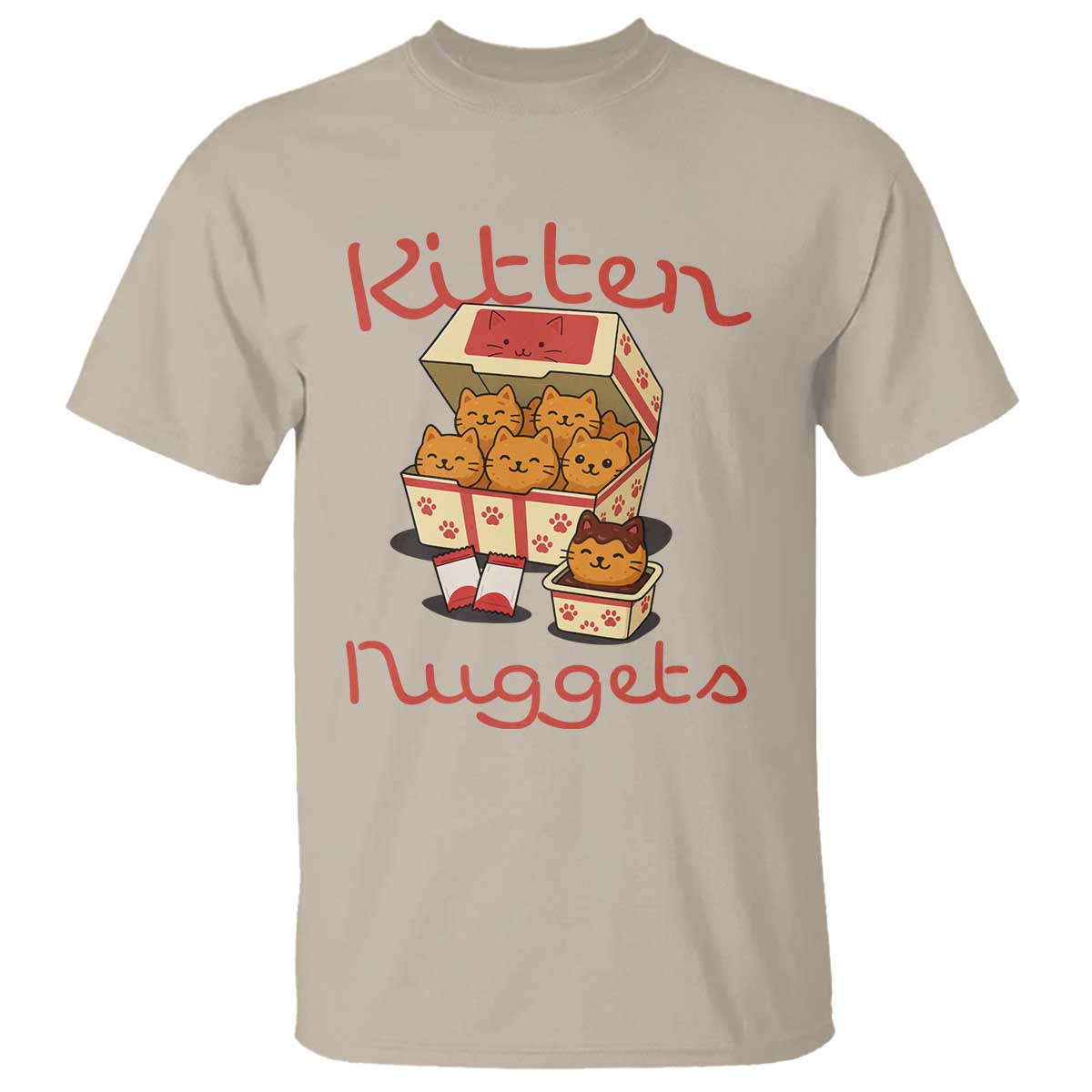 Kitten Nuggets T Shirt Funny Cat Lover Gift TS12 Sand Print Your Wear