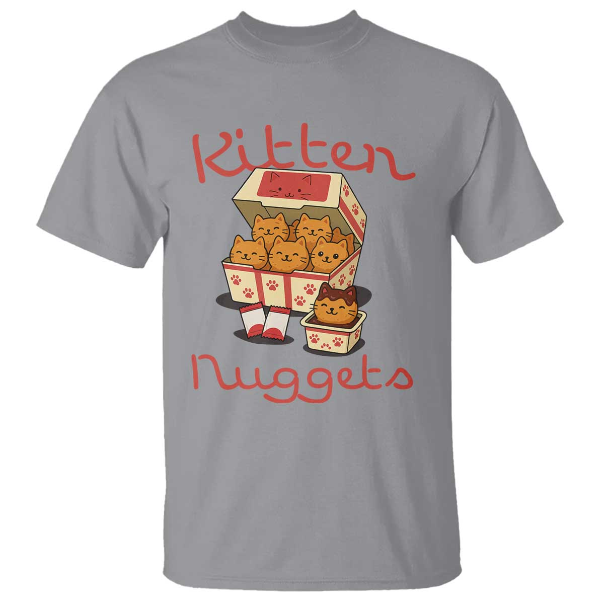 Kitten Nuggets T Shirt Funny Cat Lover Gift TS12 Sport Gray Print Your Wear