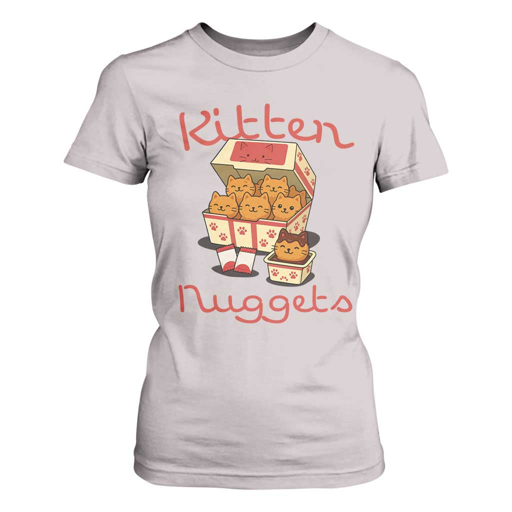 Kitten Nuggets T Shirt For Women Funny Cat Lover Gift TS12 Ice Gray Print Your Wear