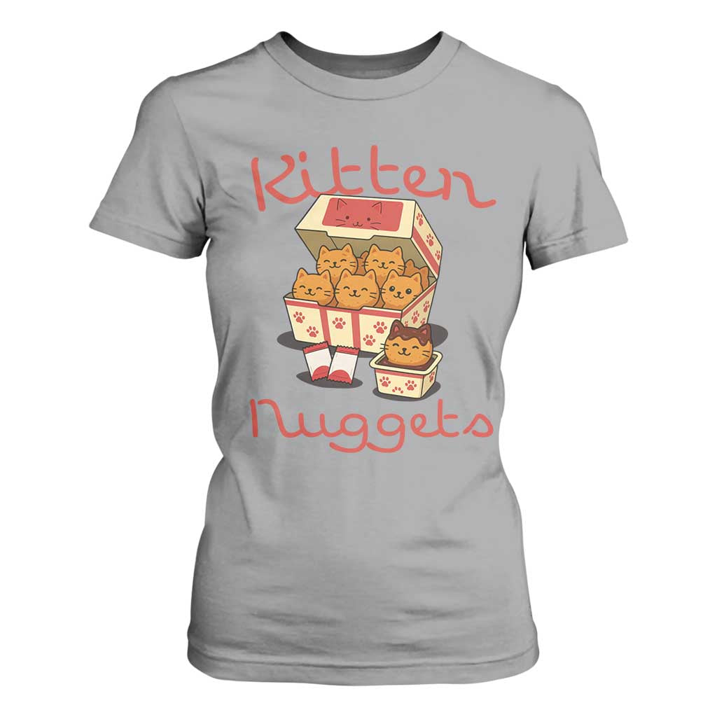 Kitten Nuggets T Shirt For Women Funny Cat Lover Gift TS12 Sport Gray Print Your Wear