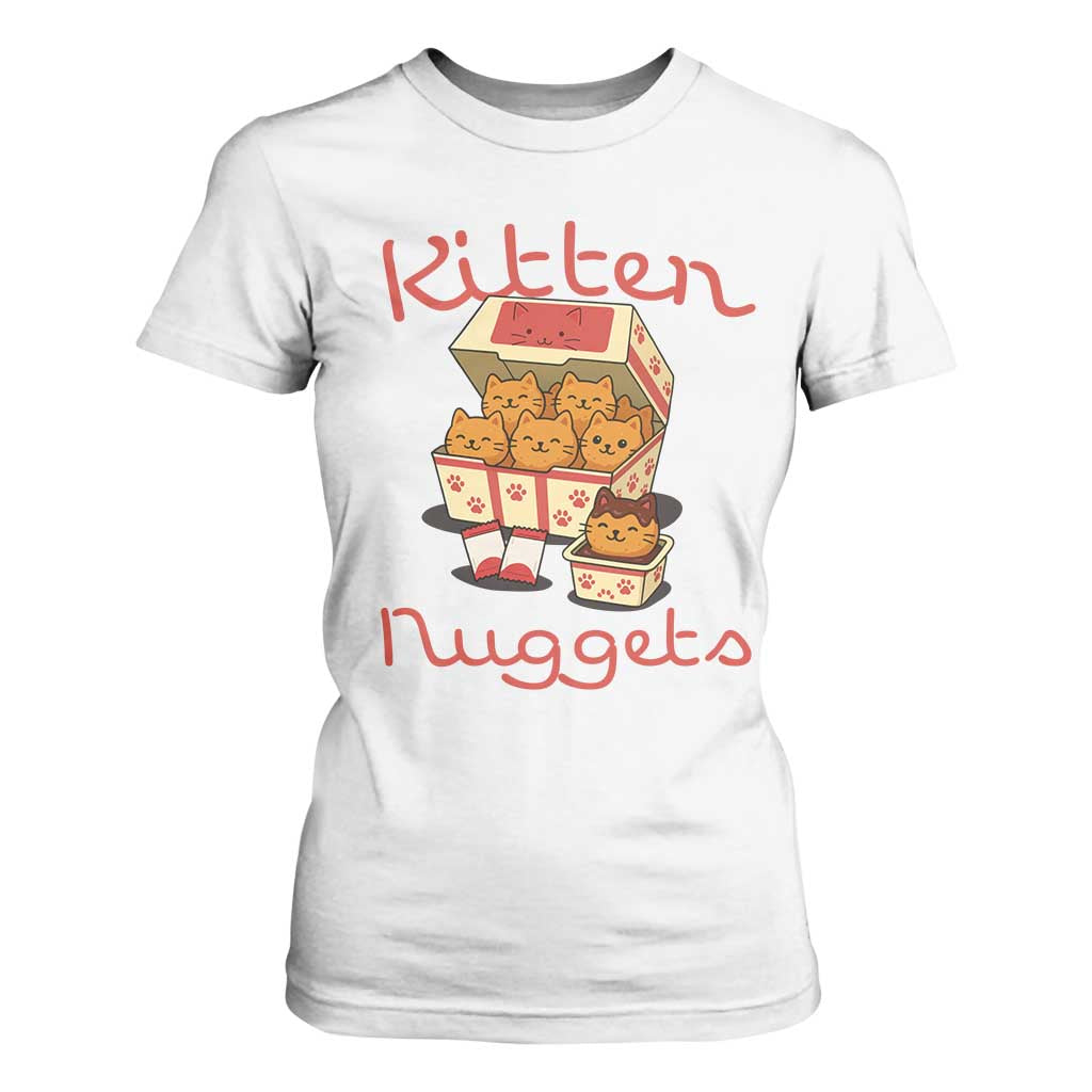 Kitten Nuggets T Shirt For Women Funny Cat Lover Gift TS12 White Print Your Wear