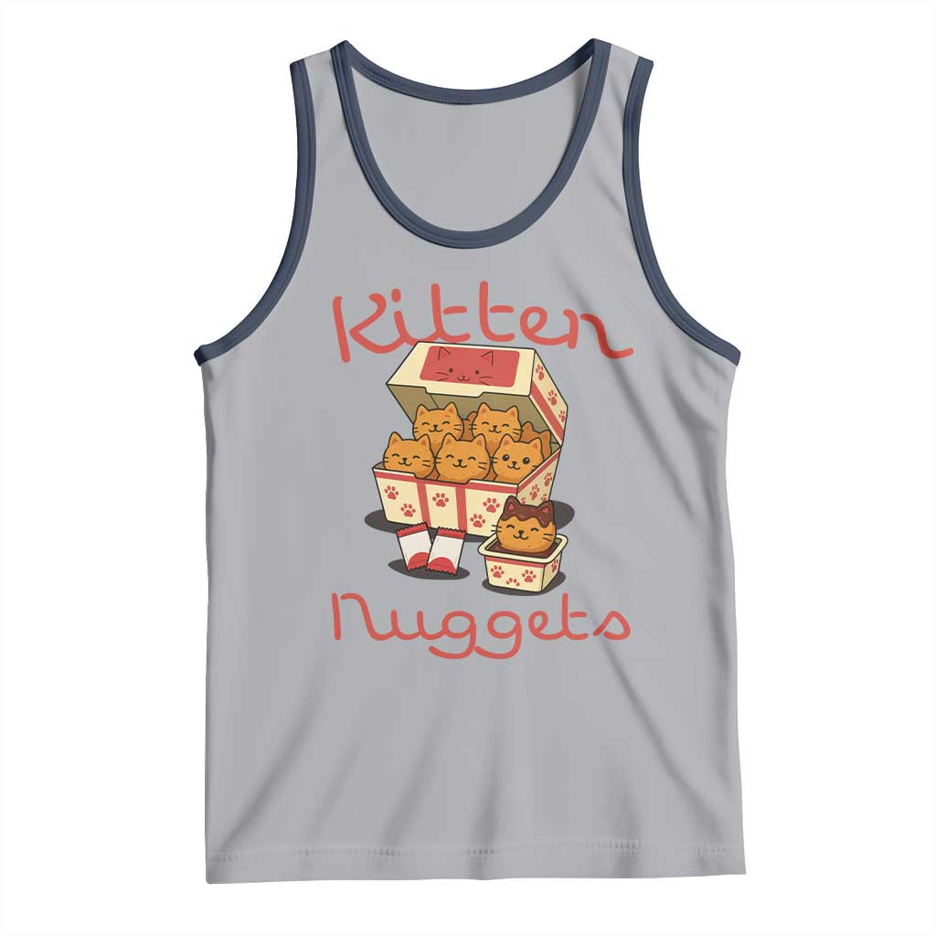 Kitten Nuggets Tank Top Funny Cat Lover Gift TS12 Athletic Heather Navy Print Your Wear