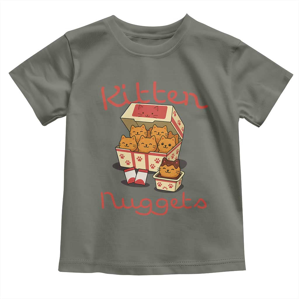 Kitten Nuggets Toddler T Shirt Funny Cat Lover Gift TS12 Military Green Print Your Wear