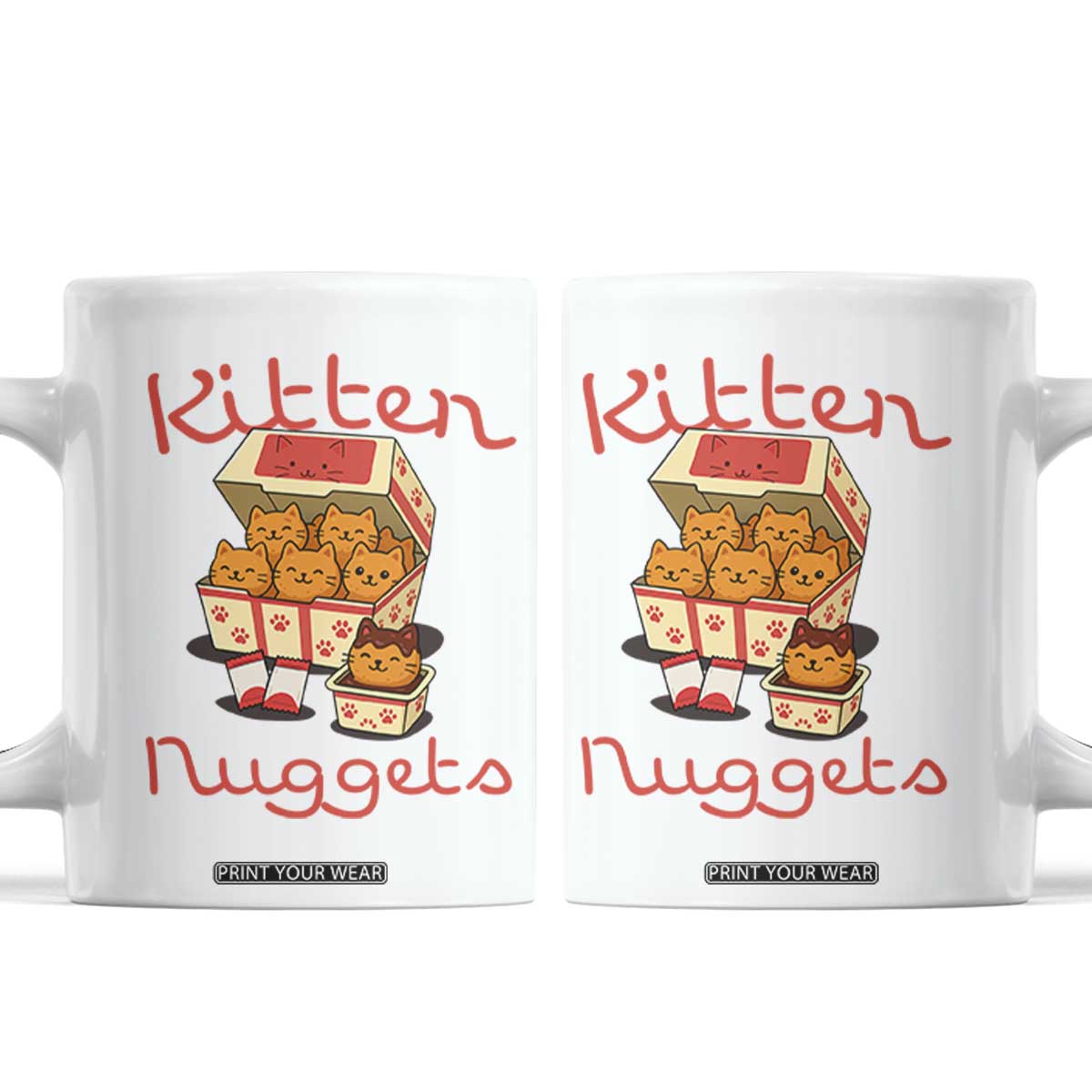 Kitten Nuggets Coffee Mug Funny Cat Lover Gift TS12 White Print Your Wear