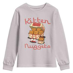 Kitten Nuggets Youth Sweatshirt Funny Cat Lover Gift TS12 Ice Gray Print Your Wear