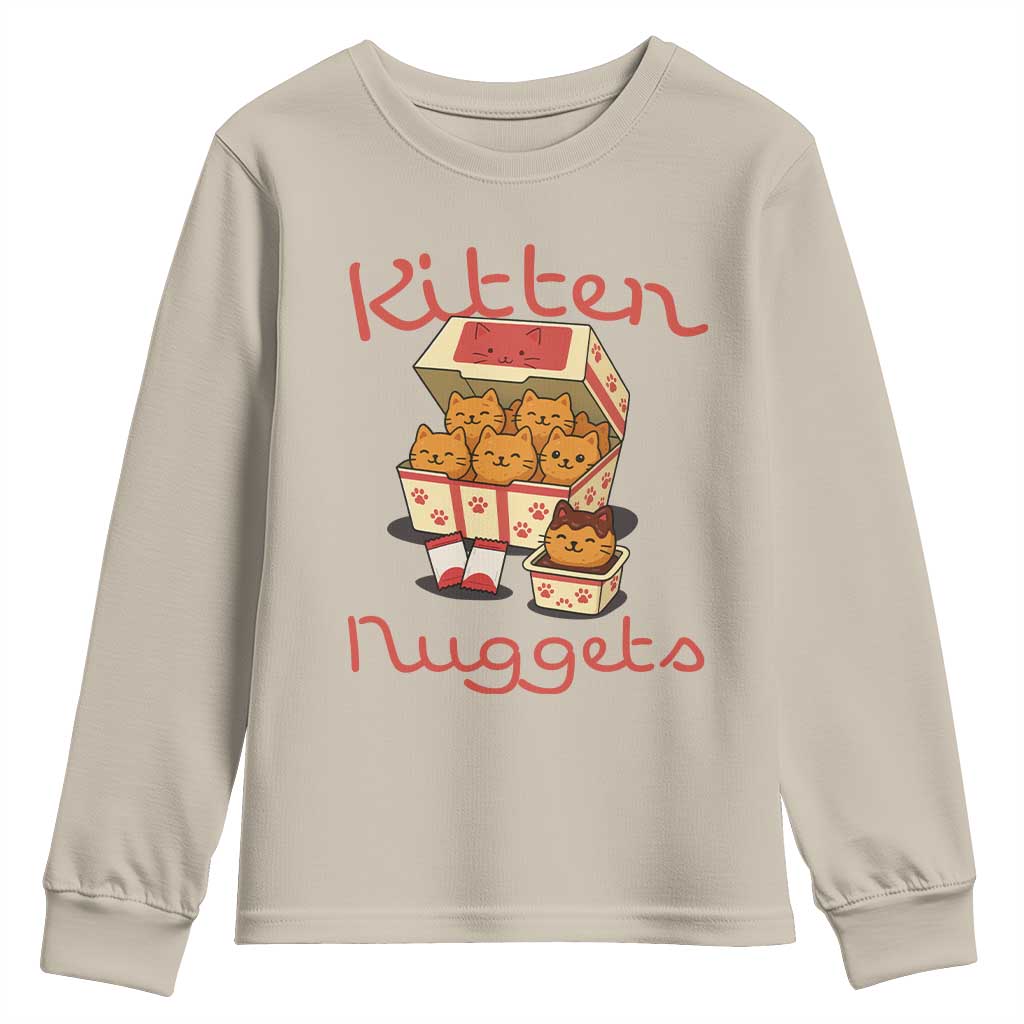 Kitten Nuggets Youth Sweatshirt Funny Cat Lover Gift TS12 Sand Print Your Wear