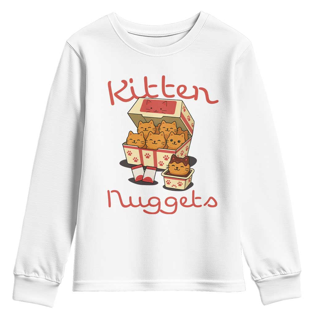 Kitten Nuggets Youth Sweatshirt Funny Cat Lover Gift TS12 White Print Your Wear