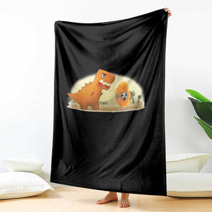 Dino Nuggets Chasing Cat Throw Blanket Funny Nugget Lover Gift TS12 Print Your Wear
