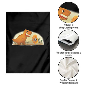 Dino Nuggets Chasing Cat Garden Flag Funny Nugget Lover Gift TS12 Print Your Wear