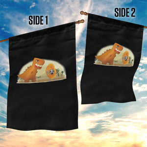 Dino Nuggets Chasing Cat Garden Flag Funny Nugget Lover Gift TS12 Print Your Wear