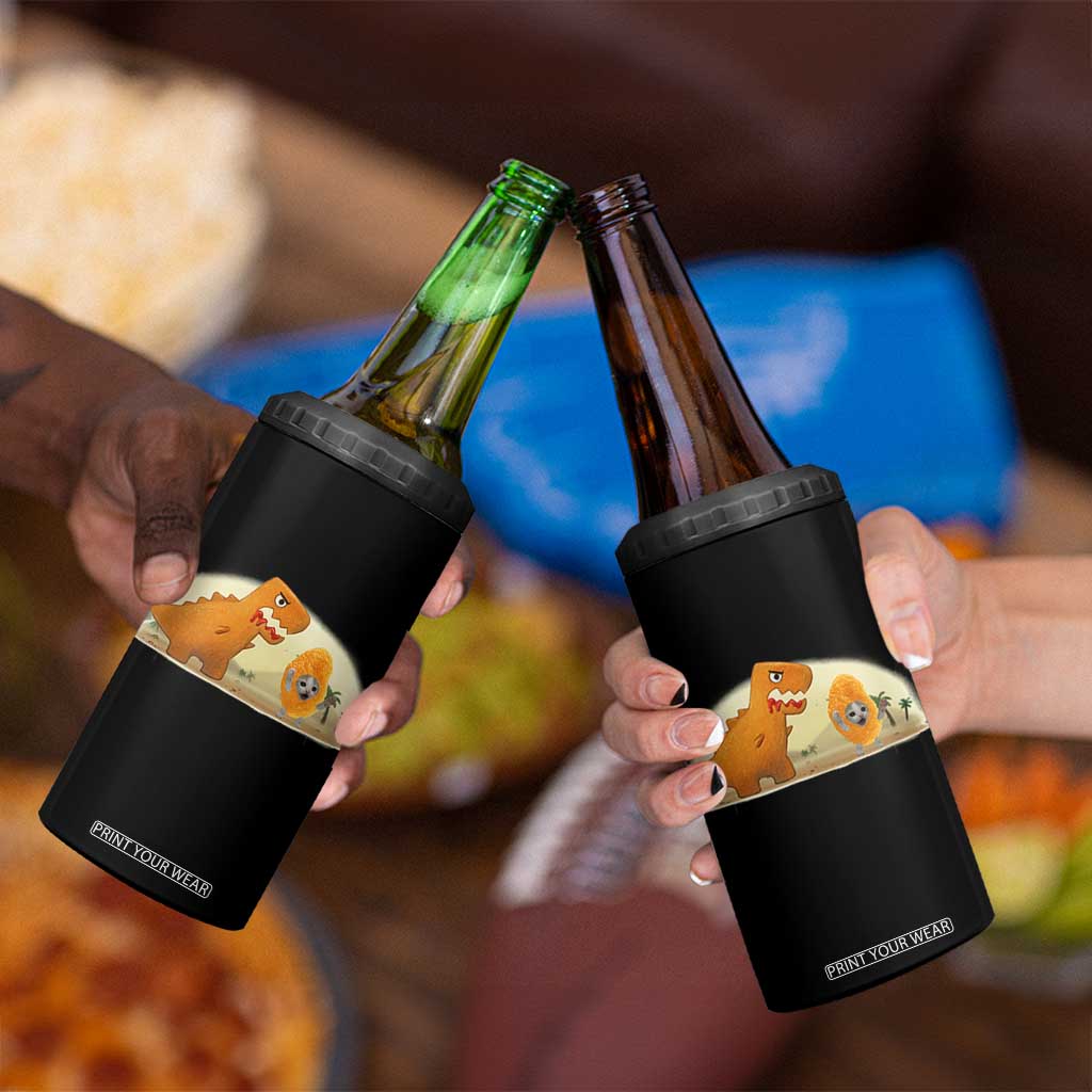 Dino Nuggets Chasing Cat 4 in 1 Can Cooler Tumbler Funny Nugget Lover Gift TS12 Print Your Wear
