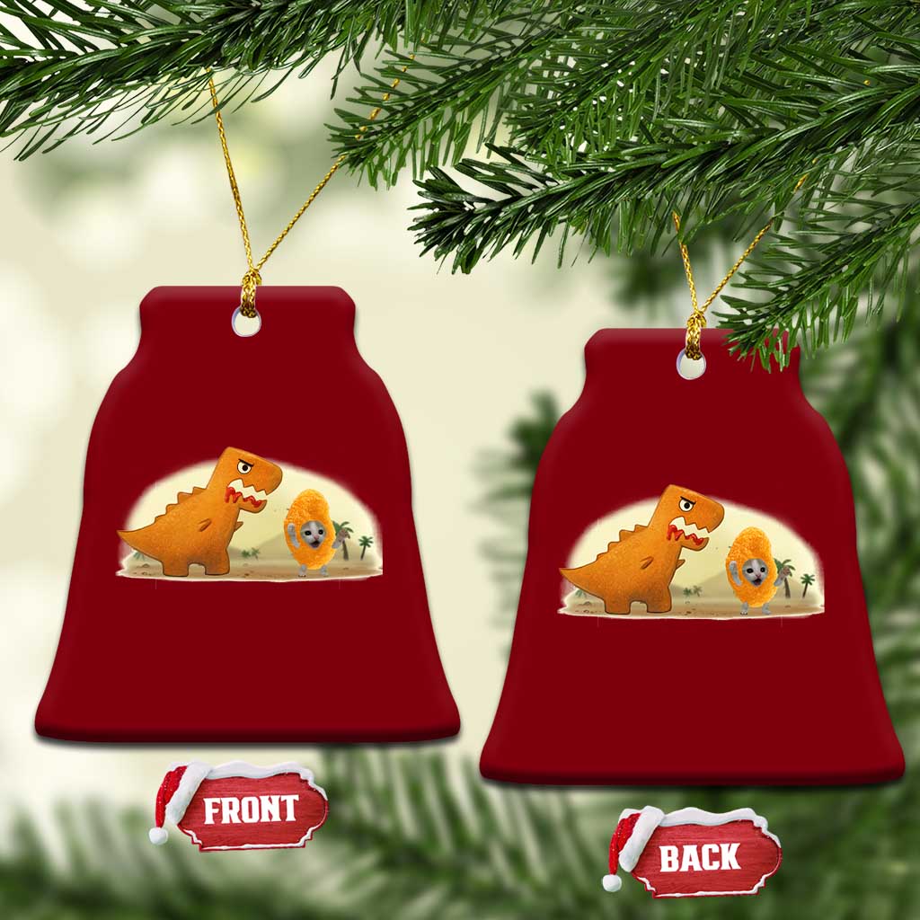 Dino Nuggets Chasing Cat Ceramic Ornament Funny Nugget Lover Gift TS12 Print Your Wear