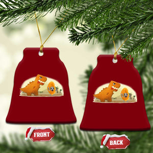 Dino Nuggets Chasing Cat Ceramic Ornament Funny Nugget Lover Gift TS12 Print Your Wear