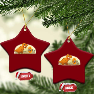 Dino Nuggets Chasing Cat Ceramic Ornament Funny Nugget Lover Gift TS12 Print Your Wear
