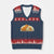 Dino Nuggets Chasing Cat V-Neck Knit Sweater Vest Funny Nugget Lover Gift TS12 Navy Red Print Your Wear