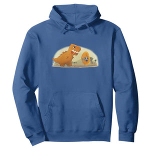 Dino Nuggets Chasing Cat Hoodie Funny Nugget Lover Gift TS12 Royal Blue Print Your Wear