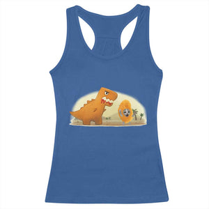 Dino Nuggets Chasing Cat Racerback Tank Top Funny Nugget Lover Gift TS12 Royal Blue Print Your Wear