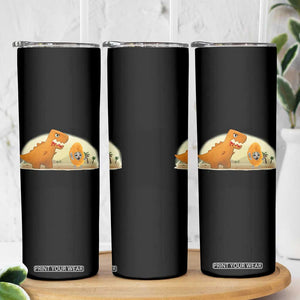 Dino Nuggets Chasing Cat Skinny Tumbler Funny Nugget Lover Gift TS12 Print Your Wear