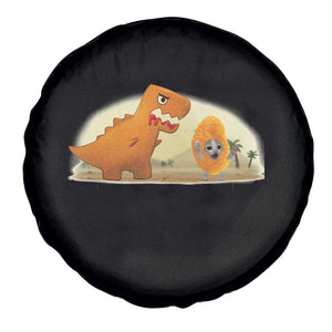 Dino Nuggets Chasing Cat Spare Tire Cover Funny Nugget Lover Gift TS12 Print Your Wear