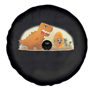 Dino Nuggets Chasing Cat Spare Tire Cover Funny Nugget Lover Gift TS12 Print Your Wear