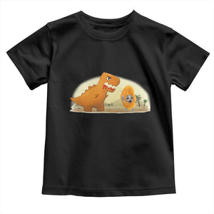 Dino Nuggets Chasing Cat Toddler T Shirt Funny Nugget Lover Gift TS12 Black Print Your Wear