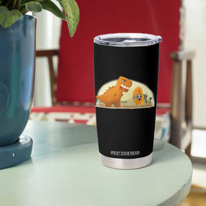 Dino Nuggets Chasing Cat Tumbler Cup Funny Nugget Lover Gift TS12 Print Your Wear