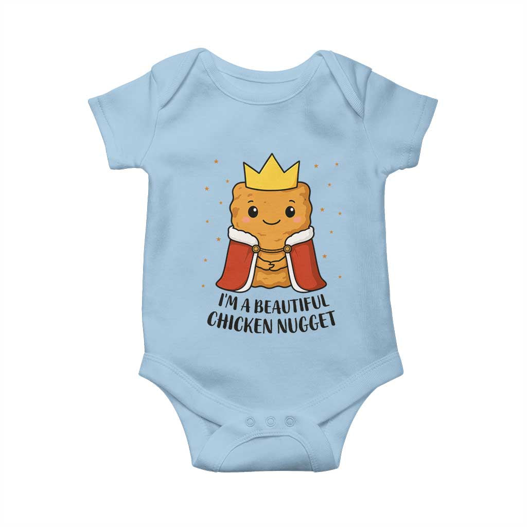 I'm A Beautiful Chicken Nugget Baby Onesie Food Humor Gift TS12 Light Blue Print Your Wear