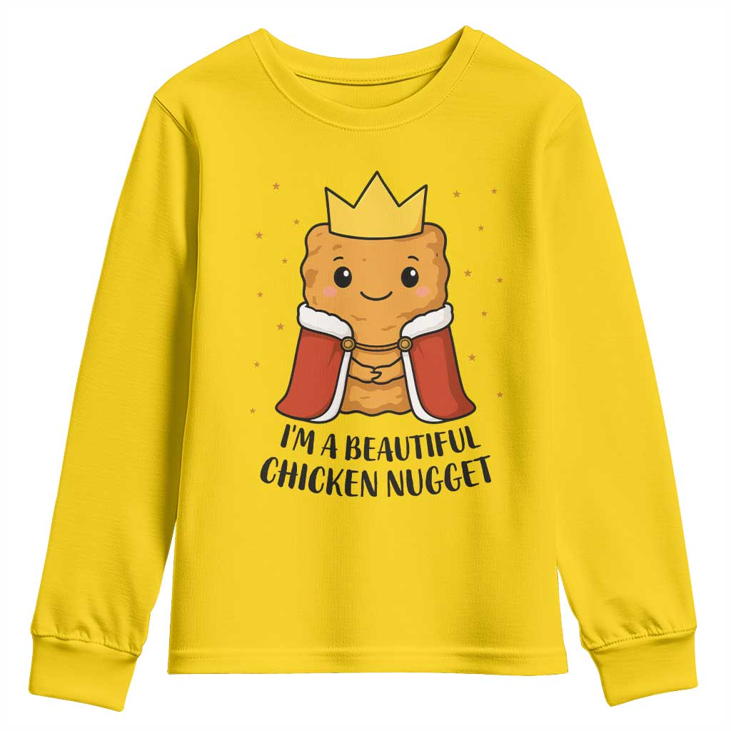 I'm A Beautiful Chicken Nugget Youth Sweatshirt Food Humor Gift TS12 Daisy Print Your Wear