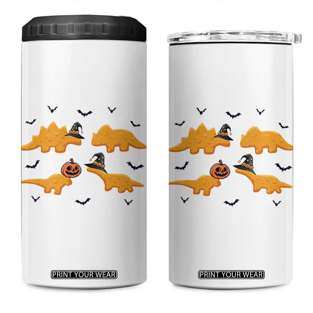 Halloween Dinosaur Nugget 4 in 1 Can Cooler Tumbler Funny Spooky Food Gift TS12 One Size: 16 oz White Print Your Wear